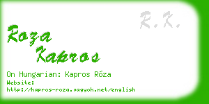 roza kapros business card